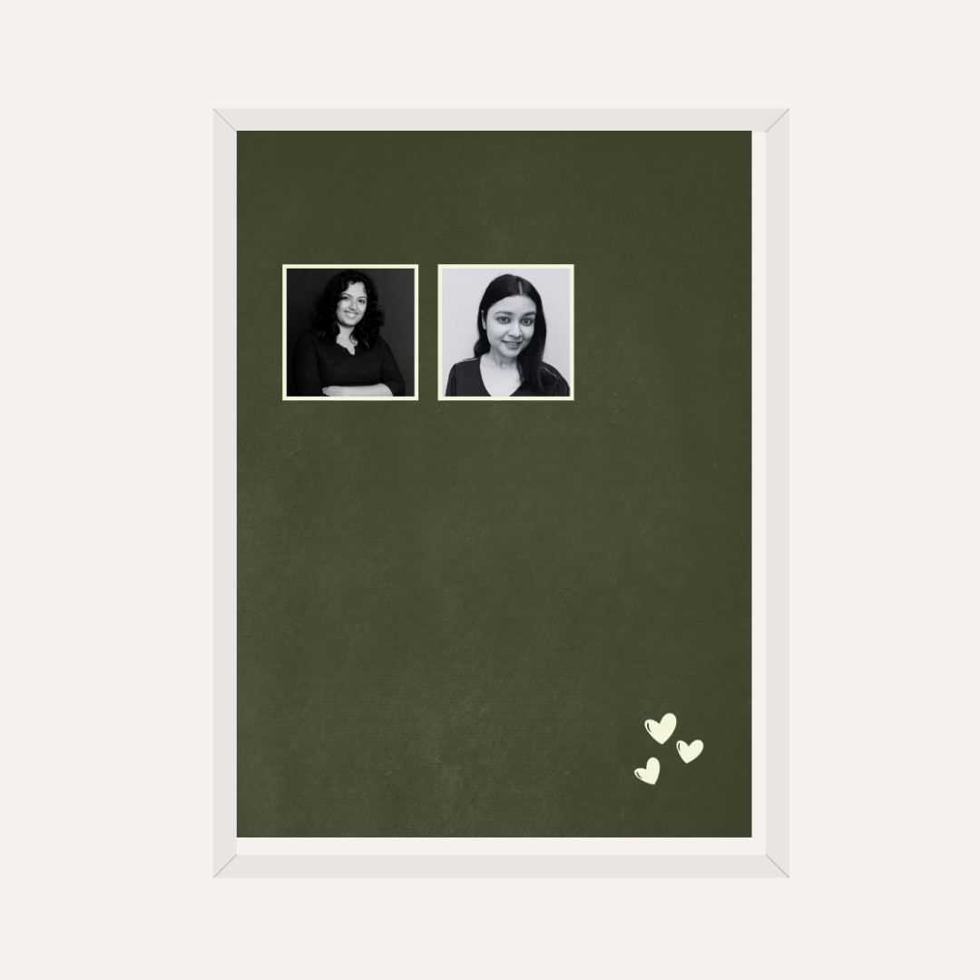 Personalized Minimalist Two-Photo Frame | Custom Olive Green Couple Art custom Premium Wall Art Canvas by MeriDeewar