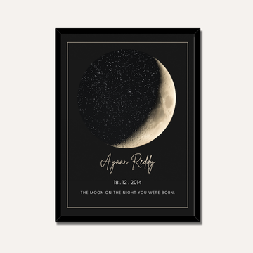 Personalized Moon Phase "Night You Were Born" Frame | Custom Celestial Art custom Premium Wall Art Canvas by MeriDeewar