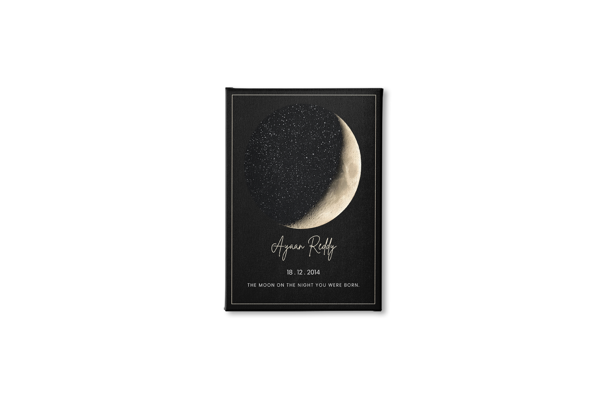 Personalized Moon Phase "Night You Were Born" Frame | Custom Celestial Art custom Premium Wall Art Canvas by MeriDeewar