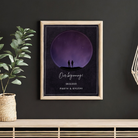 Personalized "Our Beginning" Galaxy Couple Silhouette Frame | Custom Starry Night Art custom Premium Wall Art Canvas by MeriDeewar