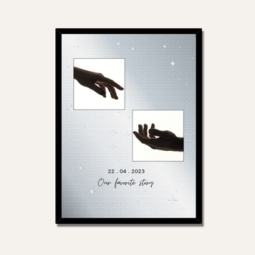 Personalized "Our Favorite Story" Offset Photo Frame | Custom Celestial Couple Art custom Premium Wall Art Canvas by MeriDeewar