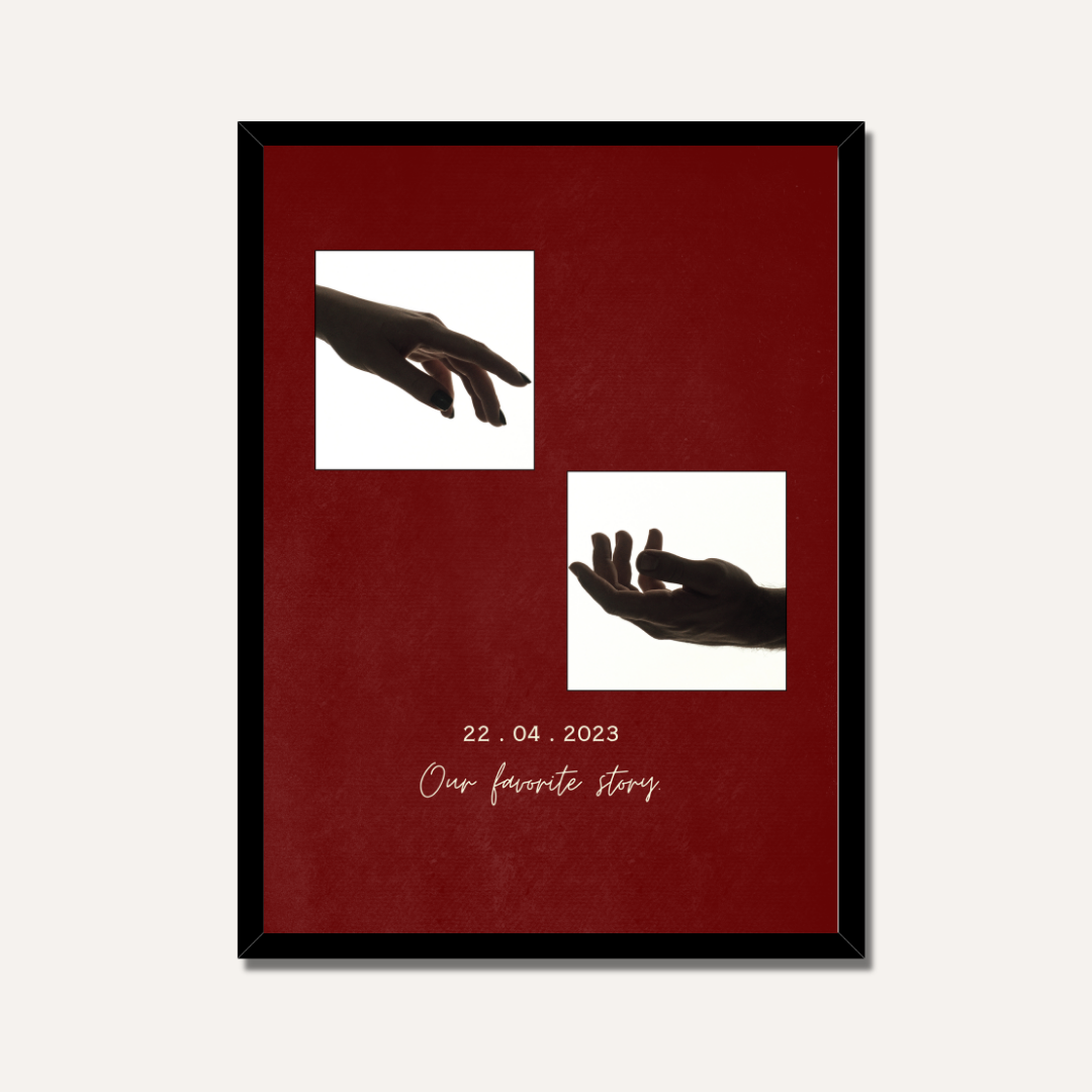 Personalized "Our Favorite Story" Offset Photo Frame | Custom Celestial Couple Art custom Premium Wall Art Canvas by MeriDeewar