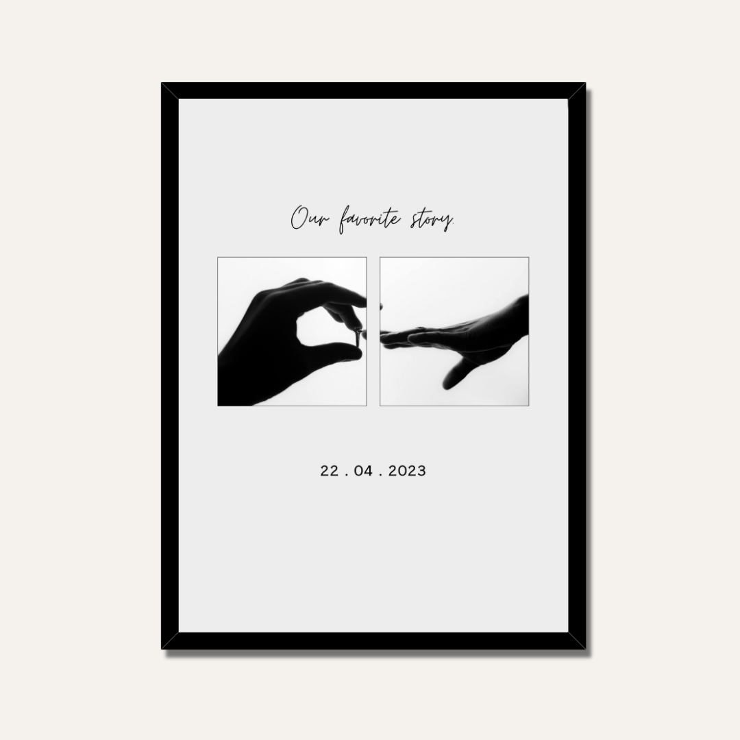Personalized "Our Favorite Story" Split-Photo Frame | Custom Engagement & Wedding Art custom Premium Wall Art Canvas by MeriDeewar