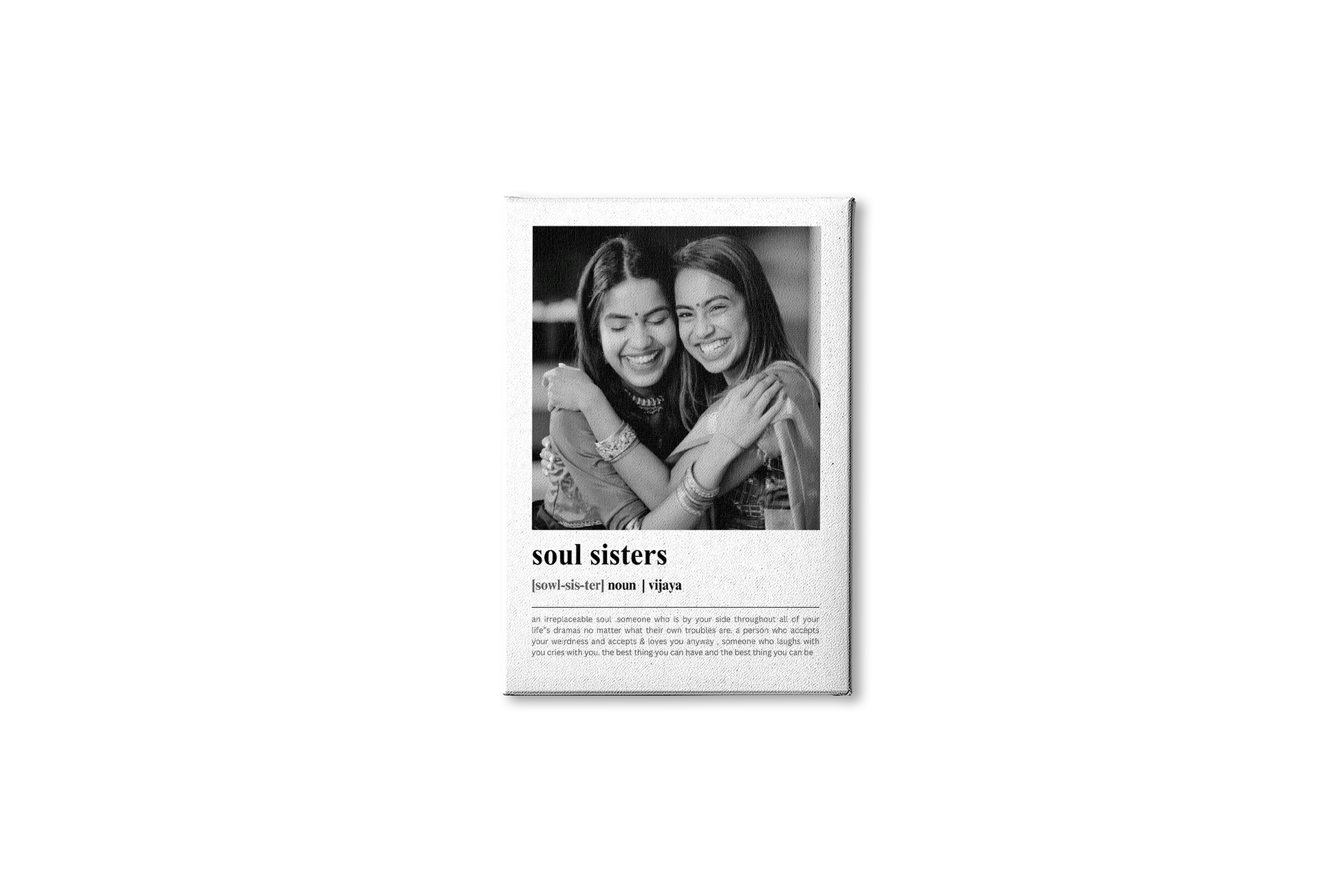Personalized "Soul Sisters" Dictionary Definition Photo Frame | Custom sister Art custom Premium Wall Art Canvas by MeriDeewar
