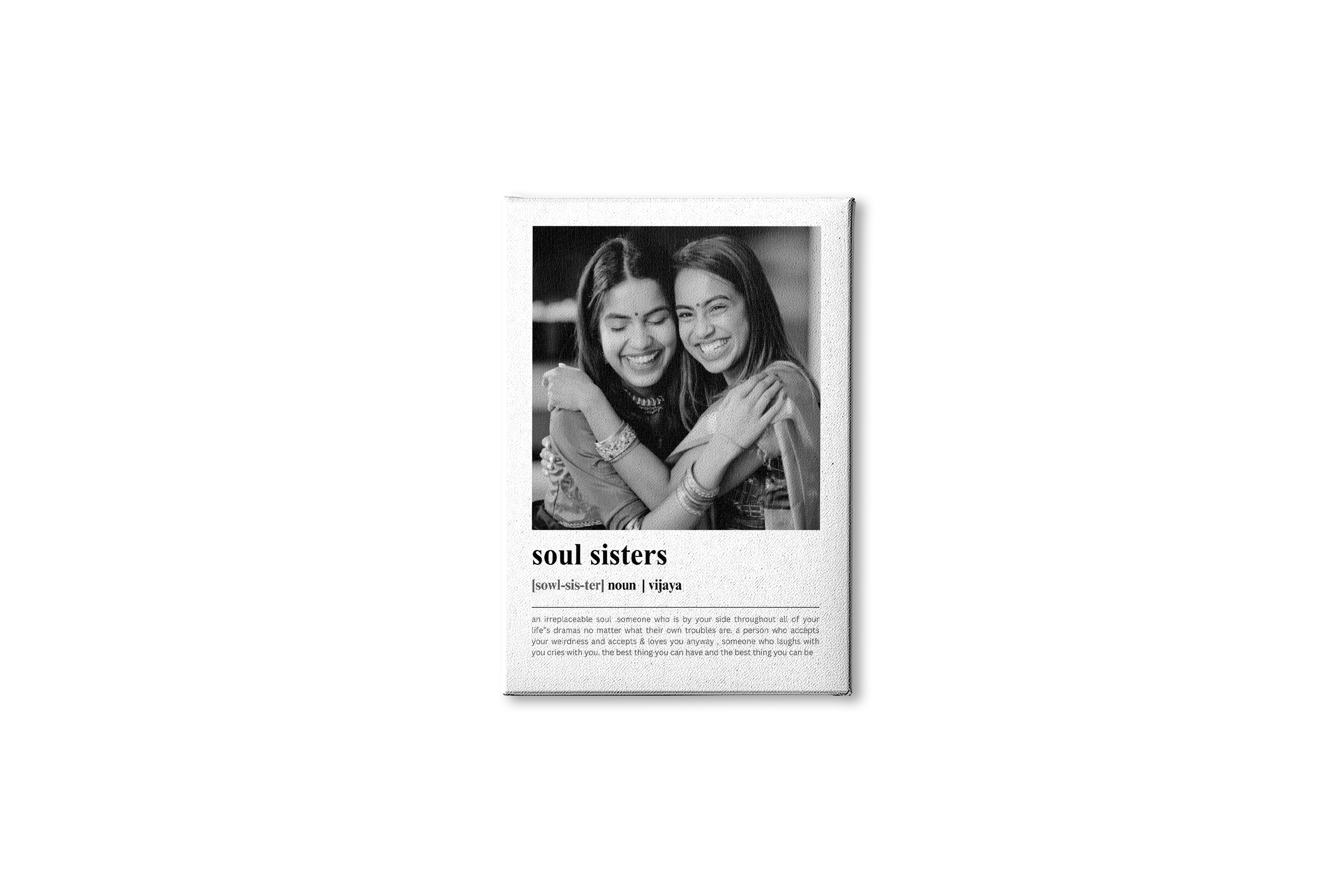 Personalized "Soul Sisters" Dictionary Definition Photo Frame | Custom sister Art custom Premium Wall Art Canvas by MeriDeewar