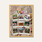 Personalized Travel & Picnic Scrapbook Photo Frame | Custom 9-Picture Map Collage custom Premium Wall Art Canvas by MeriDeewar