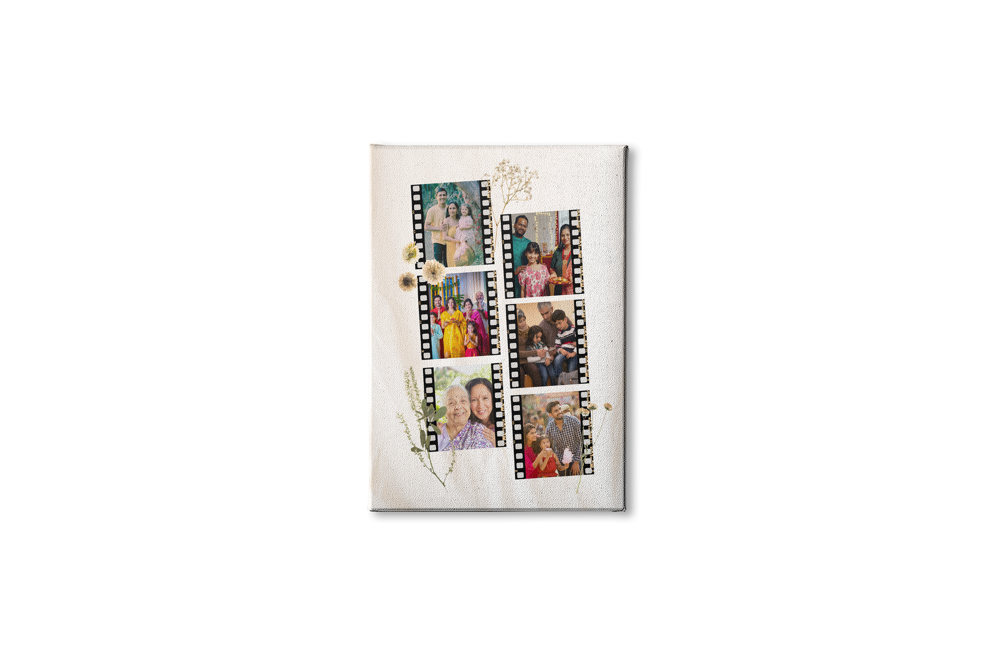 Personalized Vintage Film Strip Photo Collage Frame | Custom Nostalgia Art custom Premium Wall Art Canvas by MeriDeewar