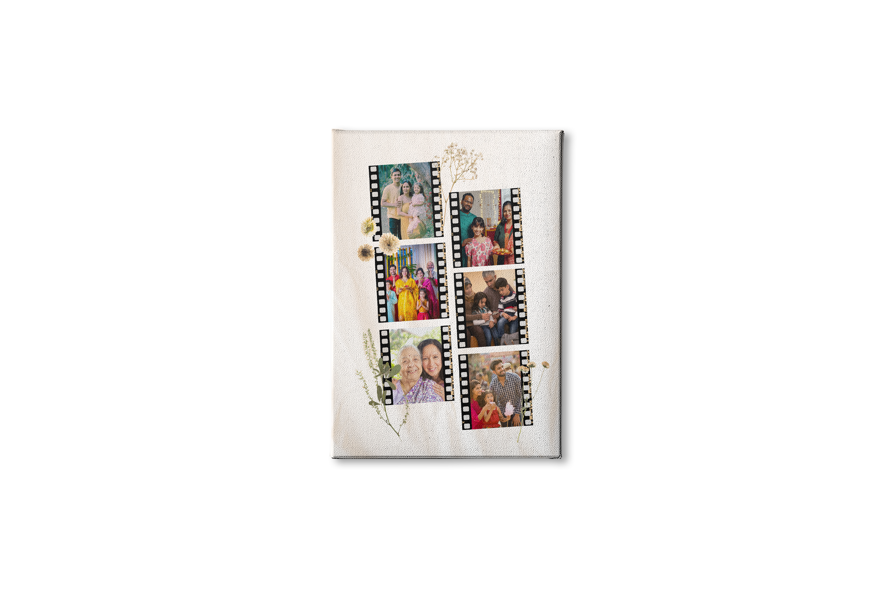 Personalized Vintage Film Strip Photo Collage Frame | Custom Nostalgia Art custom Premium Wall Art Canvas by MeriDeewar