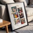 Personalized Vintage Film Strip Photo Collage Frame | Custom Nostalgia Art custom Premium Wall Art Canvas by MeriDeewar