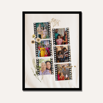 Personalized Vintage Film Strip Photo Collage Frame | Custom Nostalgia Art custom Premium Wall Art Canvas by MeriDeewar