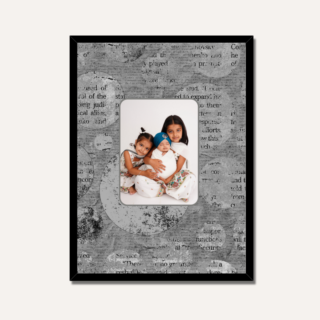 Personalized Vintage Newspaper Typography Photo Frame | Custom Eclectic Wall Art custom Premium Wall Art Canvas by MeriDeewar