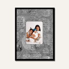 Personalized Vintage Newspaper Typography Photo Frame | Custom Eclectic Wall Art custom Premium Wall Art Canvas by MeriDeewar