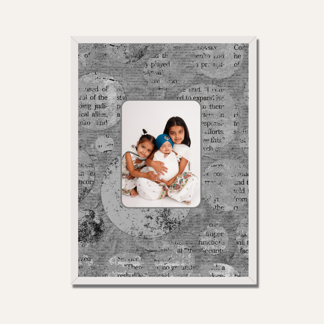 Personalized Vintage Newspaper Typography Photo Frame | Custom Eclectic Wall Art custom Premium Wall Art Canvas by MeriDeewar