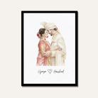 Personalized Watercolor Couple Portrait Frame | Custom Wedding & Anniversary Art custom Premium Wall Art Canvas by MeriDeewar