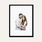Personalized Watercolor Couple Portrait Frame | Custom Wedding & Anniversary Art custom Premium Wall Art Canvas by MeriDeewar