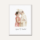 Personalized Watercolor Couple Portrait Frame | Custom Wedding & Anniversary Art custom Premium Wall Art Canvas by MeriDeewar
