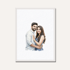 Personalized Watercolor Couple Portrait Frame | Custom Wedding & Anniversary Art custom Premium Wall Art Canvas by MeriDeewar
