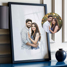 Personalized Watercolor Couple Portrait Frame | Custom Wedding & Anniversary Art custom Premium Wall Art Canvas by MeriDeewar