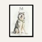 Personalized Watercolor Pet Portrait Frame | Custom Dog & Cat Illustration Art custom Premium Wall Art Canvas by MeriDeewar