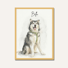 Personalized Watercolor Pet Portrait Frame | Custom Dog & Cat Illustration Art custom Premium Wall Art Canvas by MeriDeewar