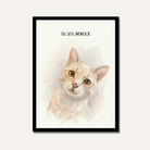 Personalized Watercolor Pet Portrait Frame | Custom Roman Numeral Pet Art custom Premium Wall Art Canvas by MeriDeewar