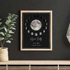 Personalized "Your Birth Moon" Phase Circle Frame | Custom Celestial Wall Art custom Premium Wall Art Canvas by MeriDeewar
