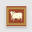Pichwai Cow Painting - Indian Classic Art for Your Walls 1 : 1 Square Premium Wall Art Canvas by MeriDeewar