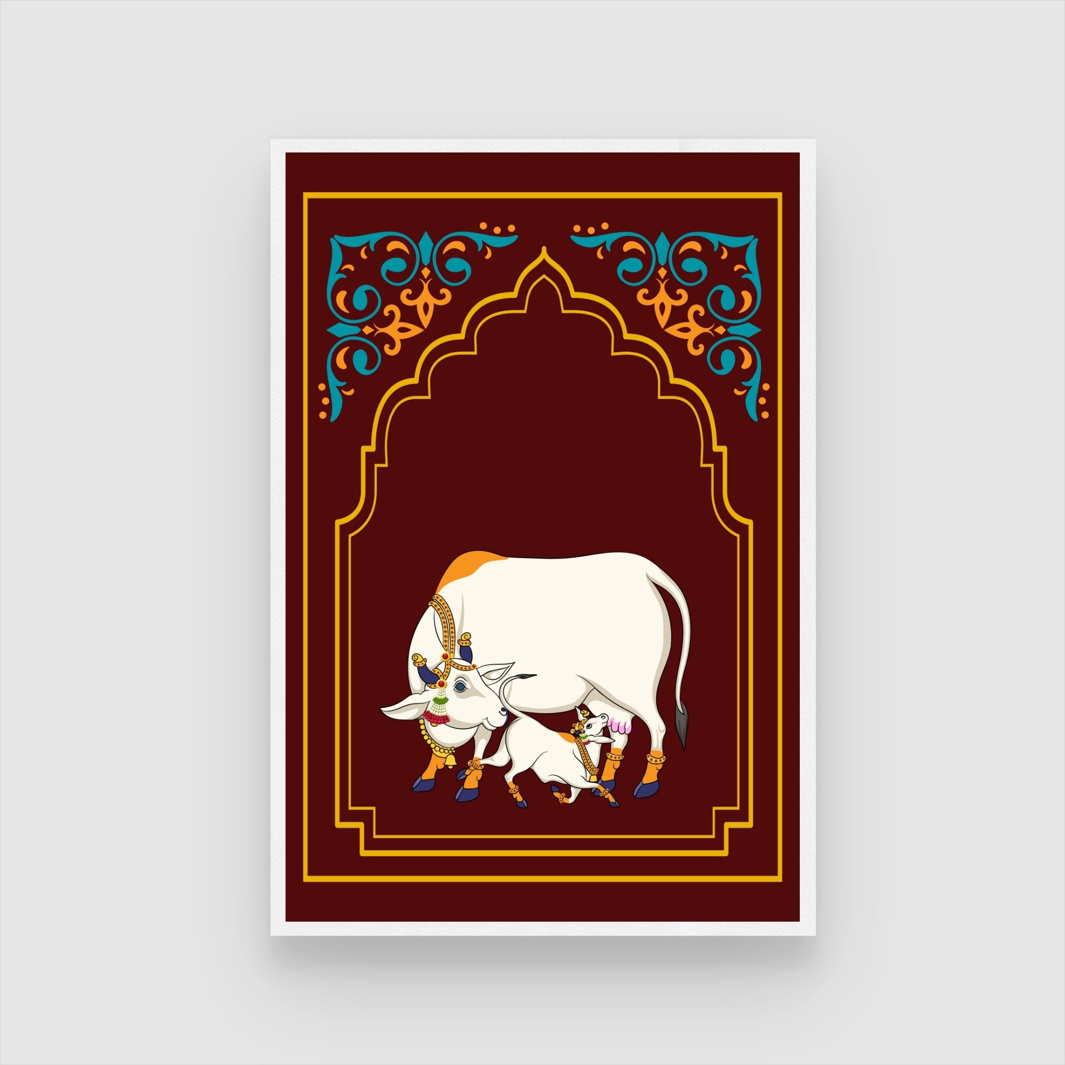 pichwai cow painting vastu 2 : 3 Vertical Premium Wall Art Canvas by MeriDeewar