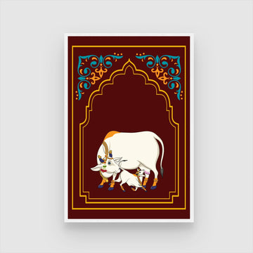 pichwai cow painting vastu 2 : 3 Vertical Premium Wall Art Canvas by MeriDeewar