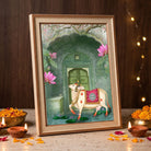 Pichwai Dwara | Sacred Cow Palace Gateway Heritage Framed Art Curate Premium Wall Art Canvas by MeriDeewar