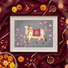 Pichwai Kamdhenu | Traditional Rajasthani Lotus Cow Framed Art Curate Premium Wall Art Canvas by MeriDeewar