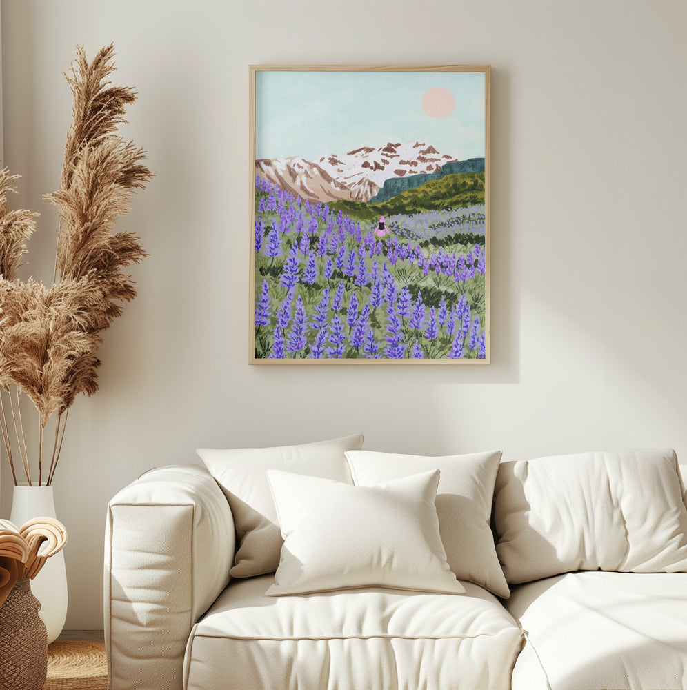 Vibrant Lupine Art Print - Perfect for Living Room Decor | MeriDeewar