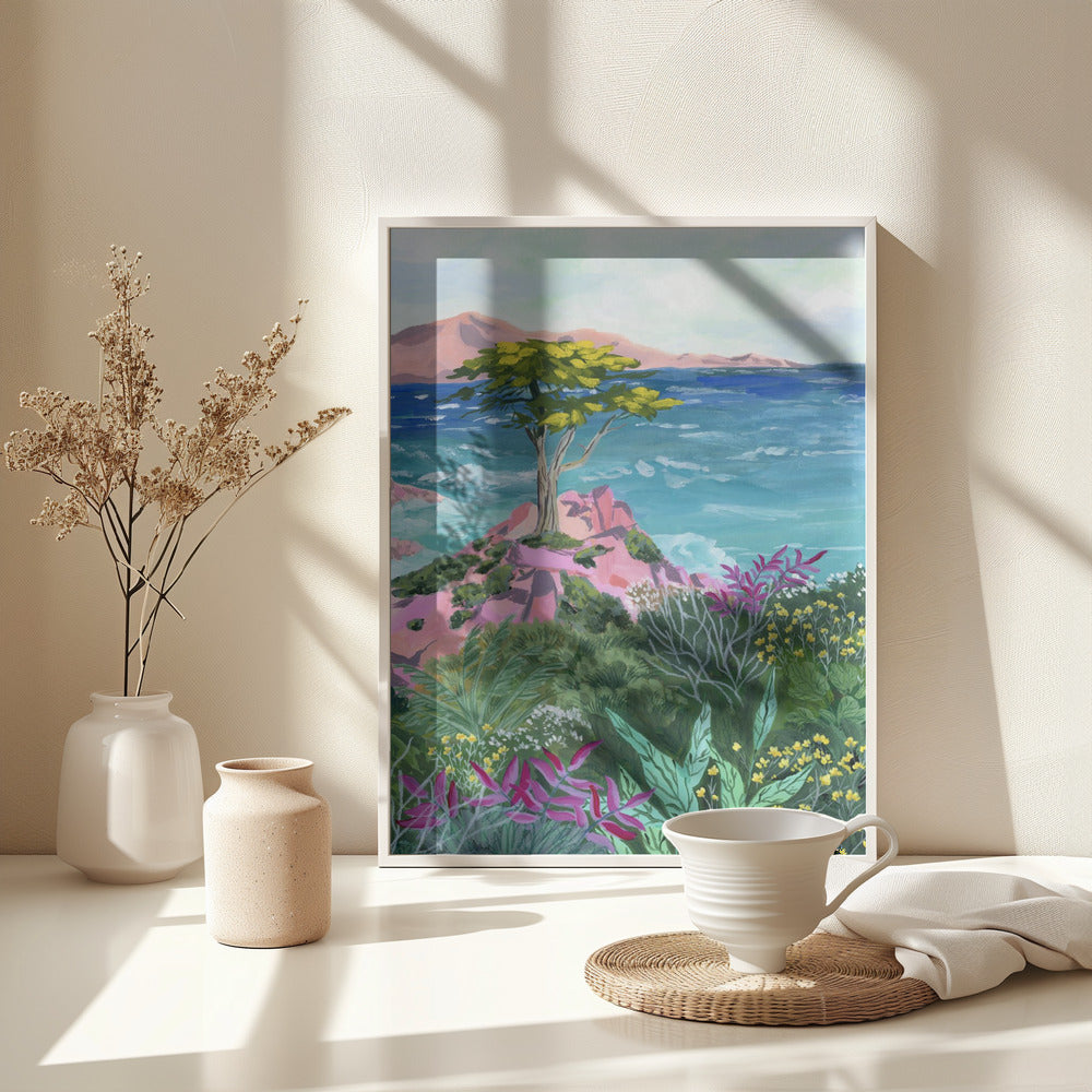 Decorative Lone Cypress Art Print for Modern Interiors