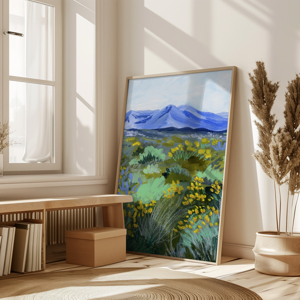 Blue Valley Wall Art - Elegant Landscape Print for Interior Design