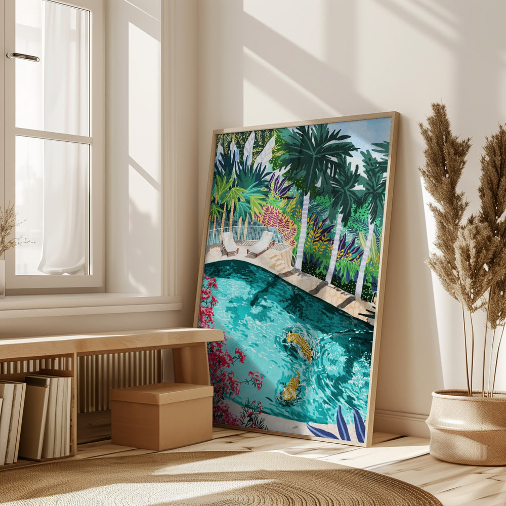 Tiger Tropical Luxury Villa Art By Uma Gokhale