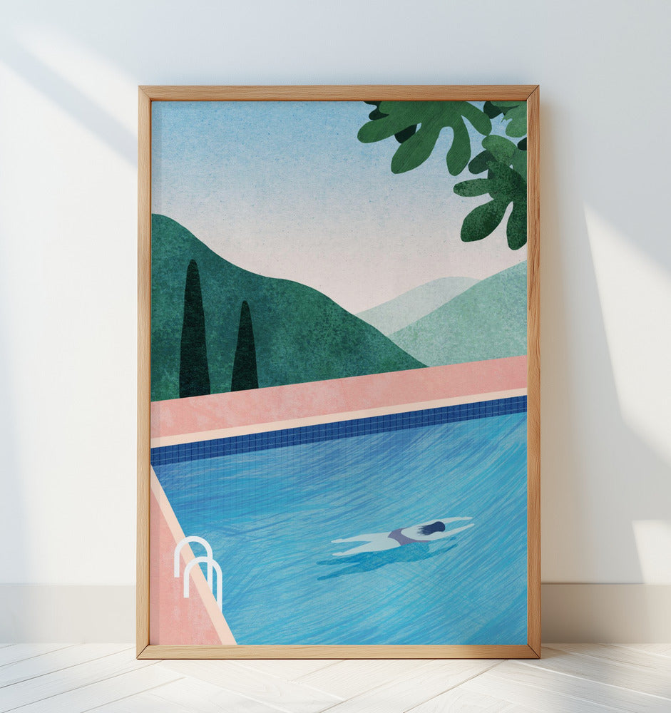 Vibrant Swimming Pool II Art Print - Perfect for Modern Decor