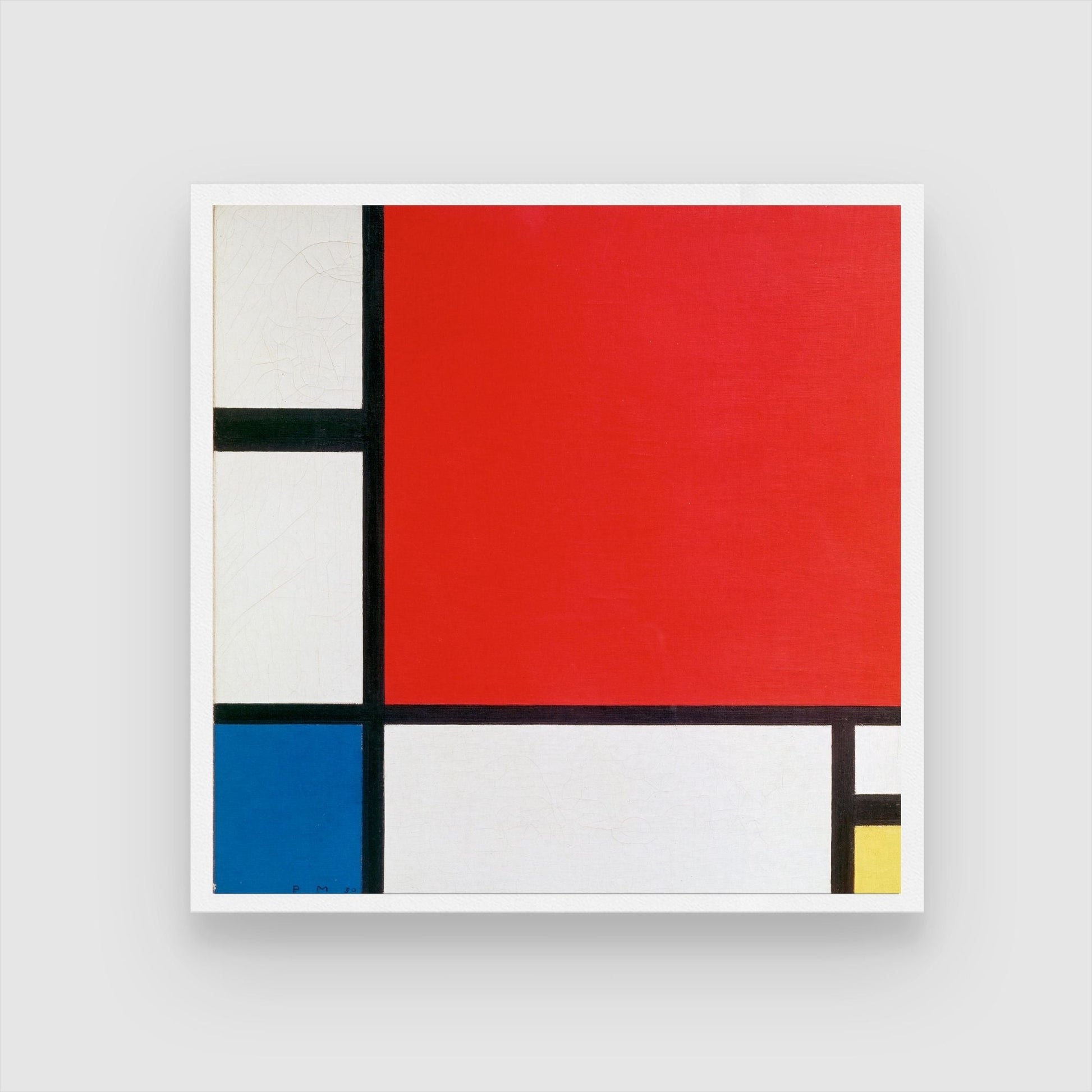 Piet Mondrian: Composition with Red, Blue and Yellow | Iconic Modernist Canvas Art 1 : 1 Square Premium Wall Art Canvas by MeriDeewar