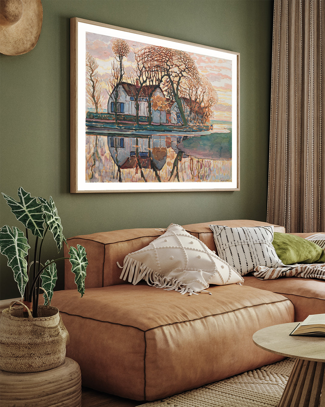 Piet Mondrian Poster Farm near Duivendrecht 3 : 4 Horizontal New Premium Wall Art Canvas by MeriDeewar