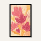 Pink Floral Painting for Living Room | Abstract Flower Wall Art | Giclée Fine Art Print 2 : 3 Vertical Premium Wall Art Canvas by MeriDeewar