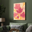 Pink Floral Painting for Living Room | Abstract Flower Wall Art | Giclée Fine Art Print 2 : 3 Vertical Premium Wall Art Canvas by MeriDeewar