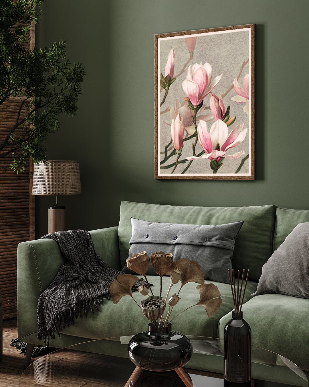 Pink Flowers Poster 3 : 4 Vertical New Premium Wall Art Canvas by MeriDeewar