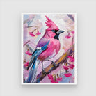 Pink Jay-Bird Abstract Painting - Artistic Canvas Wall Art 3 : 4 Vertical New Premium Wall Art Canvas by MeriDeewar