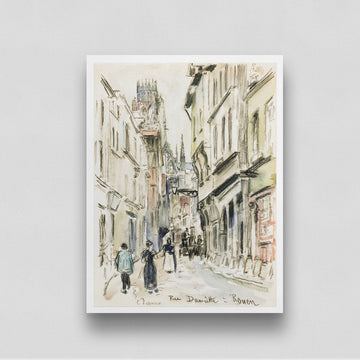 Pisarro Town Sketch 3 : 4 Vertical New Premium Wall Art Canvas by MeriDeewar