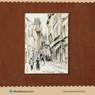 Pisarro Town Sketch 3 : 4 Vertical New Premium Wall Art Canvas by MeriDeewar