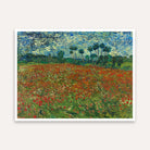 Poppy Field Van Gogh Floral Painting for Living Room | Nature Wall Art Print 4 : 3 Horizontal Premium Wall Art Canvas by MeriDeewar