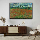 Poppy Field Van Gogh Floral Painting for Living Room | Nature Wall Art Print 4 : 3 Horizontal Premium Wall Art Canvas by MeriDeewar
