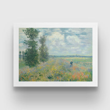 Poppy Fields near Argenteuil Painting By Claude Monet 3 : 4 Horizontal New Premium Wall Art Canvas by MeriDeewar