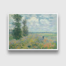 Poppy Fields near Argenteuil Painting by Claude Monet 3 : 4 Vertical New Premium Wall Art Canvas by MeriDeewar