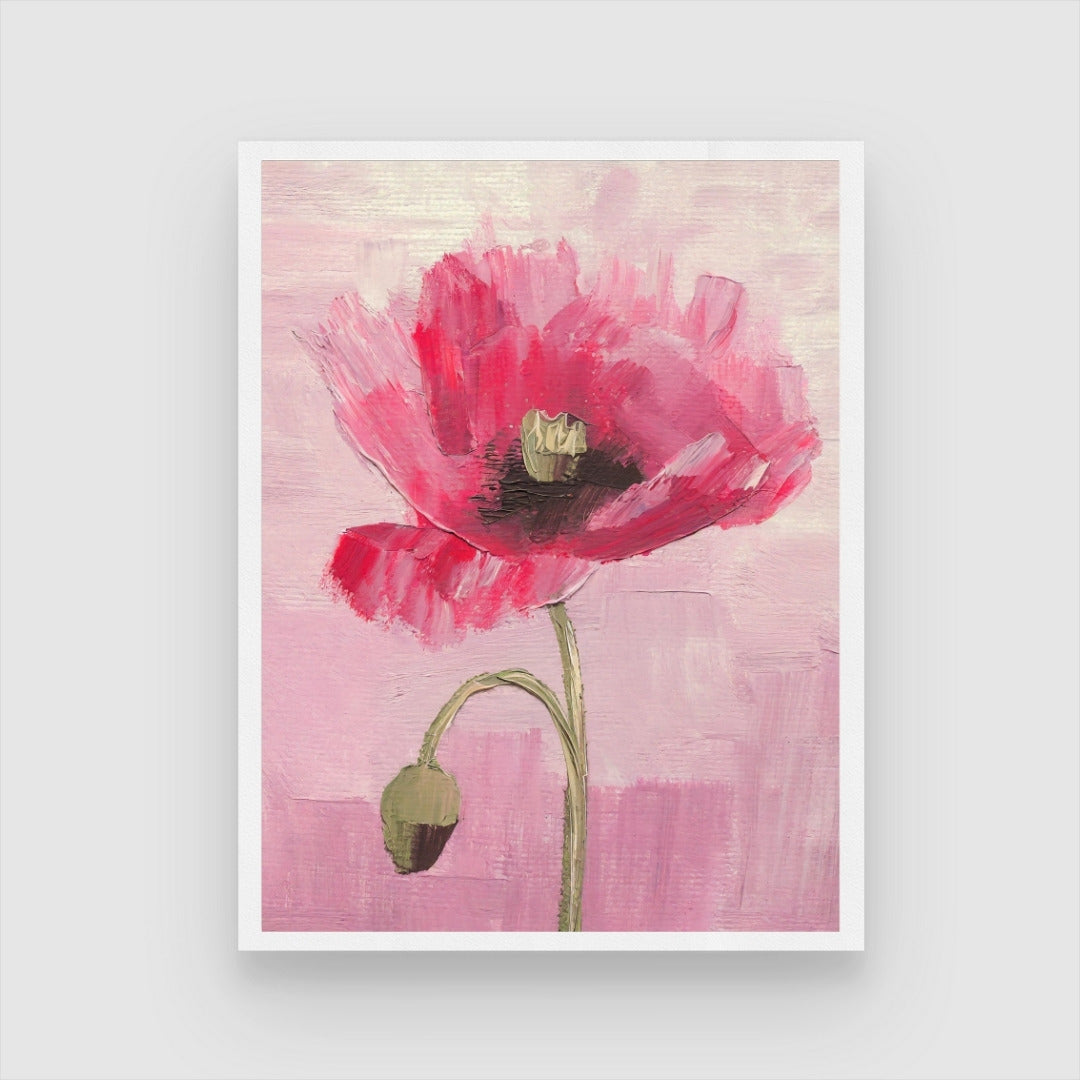 Poppy Flower Abstract Wall Art Modern Painting 3 : 4 Vertical New Premium Wall Art Canvas by MeriDeewar