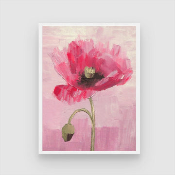Poppy Flower Abstract Wall Art Modern Painting 3 : 4 Vertical New Premium Wall Art Canvas by MeriDeewar